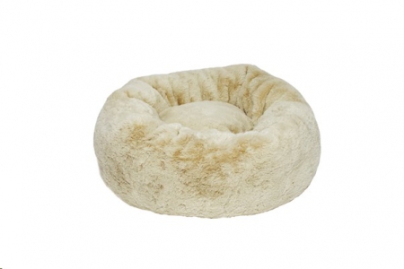 Faux Fur Donut Bed Med Cream 70cm