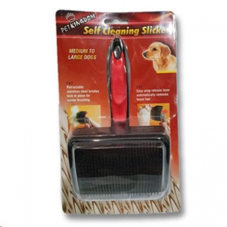 Brush Slicker E-Self Cleaning Grey Sml DSG200