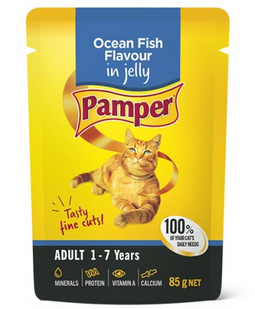 Pamper Ocean Fish 6x85g in Jelly