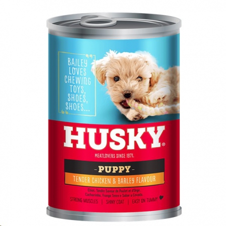 Husky Puppy Chk & Barley 400g Can