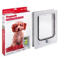 Dog Door Wood Tunnel Small White 240x180mm