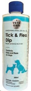 Vets Own Tick and Flea Dip 250ml
