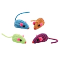 Cat Toy Mouse Ribbon Striped x 6 CAT1025