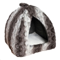 Bed Pyramid Grey Cream Snuggle Plush Rwood S
